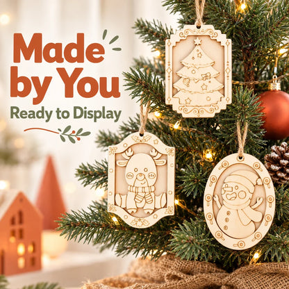 🎨 Color Your Own Holiday Ornament Kit — 12 Markers Included