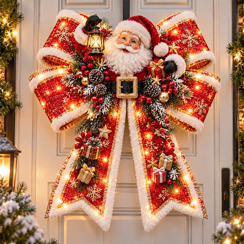 🎀🎄Big & Bright Holiday Bows – A Glowing Christmas Welcome