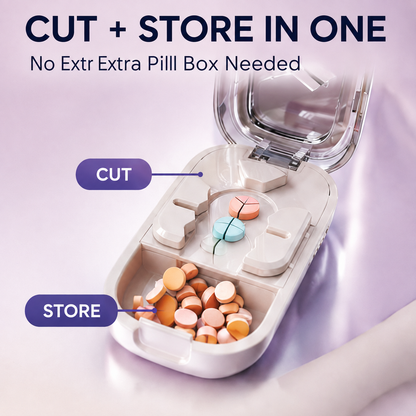 ⏳ Last day 49% OFF -💊Portable Pill Cutter/Splitter & Storage Case (Cuts into 1/2, 1/3, or 1/4 portions)