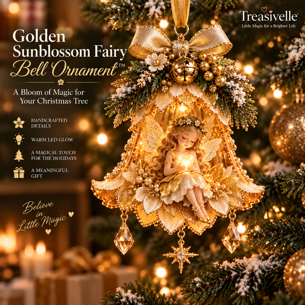 🧚‍♀️✨ Enchanted Fairy Bell Christmas Ornament