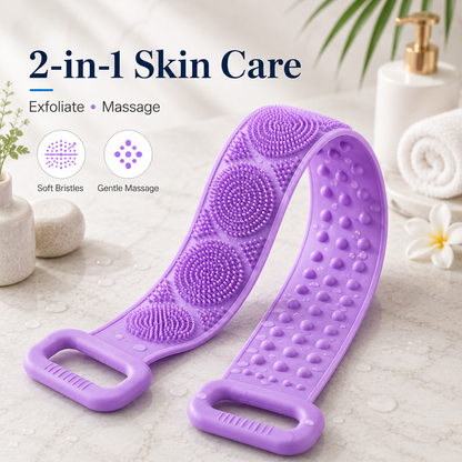 🧼 Silicone Back Scrubber - Double-Sided Deep Exfoliating ✨