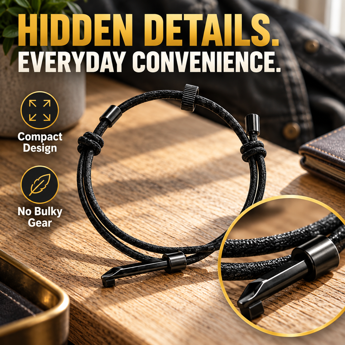 🎁 BUY 1 GET 1 FREE | Emergency Escape Bracelet – Discreet Glass Breaker & Hidden Self-Rescue Tool