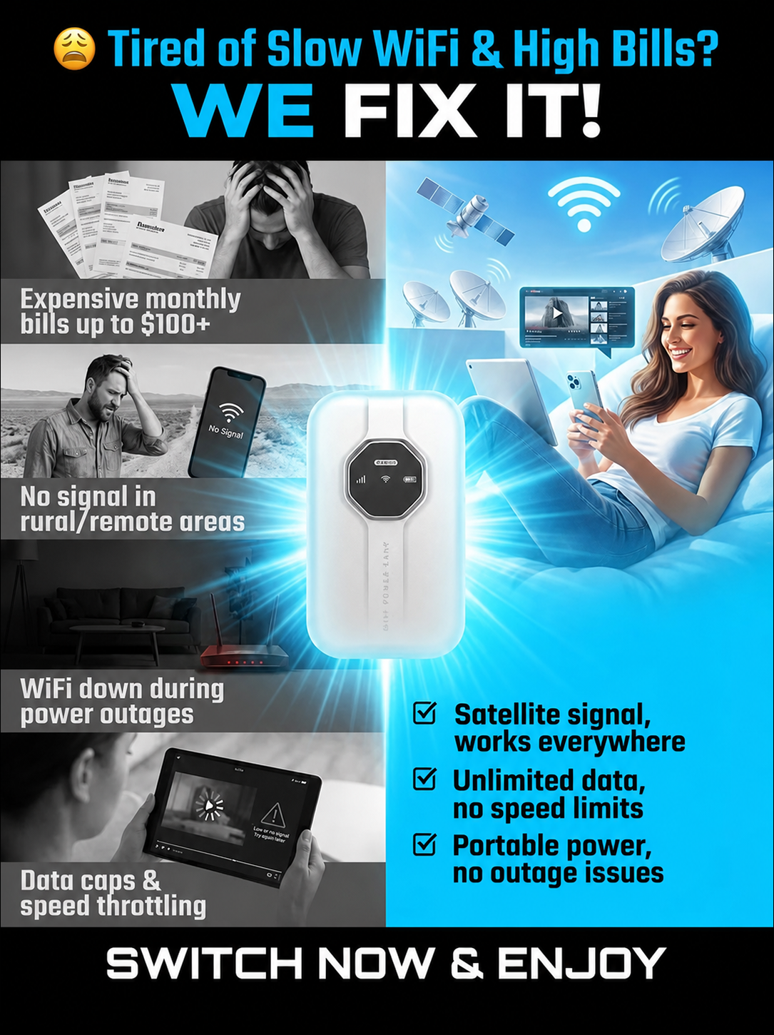 [Global Coverage, Free for Life] Boundless Portable Wi-Fi– 🛡️No SIM, No Contract, No Hidden Costs