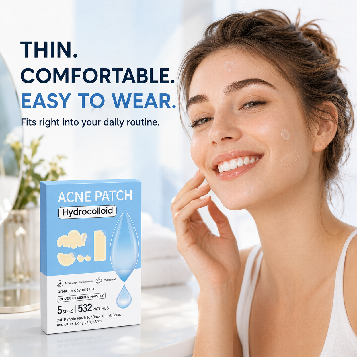 💧 532 PCS Hydrocolloid Acne Patches – Multi-Size Blemish & Spot Absorbing Covers ✨