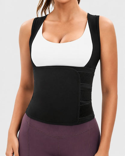 Zip-Up Sauna Sweat Compression Waist Trainer Vest