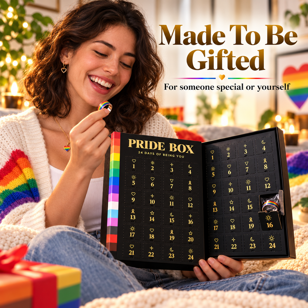 🌈 Pride Box 24 Day Surprise Calendar ✨ Rainbow Gift For Self Expression & Celebration