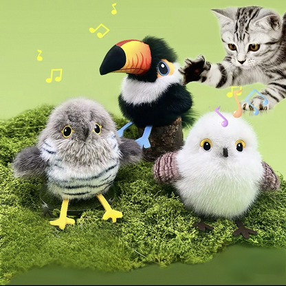 😻Lifelike Plush Electric Fluttering Pet Bird Toy |🐦the most realistic, irresistible cat toy