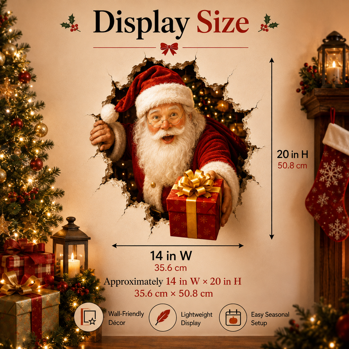 🔥Last Day 50% OFF-19.7'' Christmas Break-In 3D Wall Decal