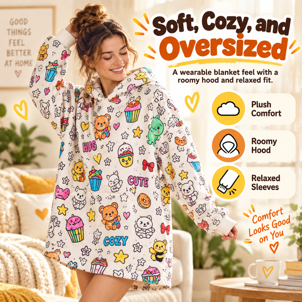 ✨Cozy Coloring Hoodie for Kids & Adults-Wear Your Own Artwork –