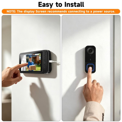 🔔 EntryView 1080P Video Doorbell with 4.3″ Indoor Screen — No App or Home Wi-Fi