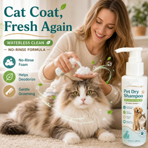 🐾 49% OFF Rinse-Free Pet Shampoo Mousse – Fresh & Clean Without the Bath