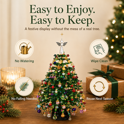 🎄 DIY Beaded Christmas Tree Craft Kit - Tabletop Holiday Decoration✨