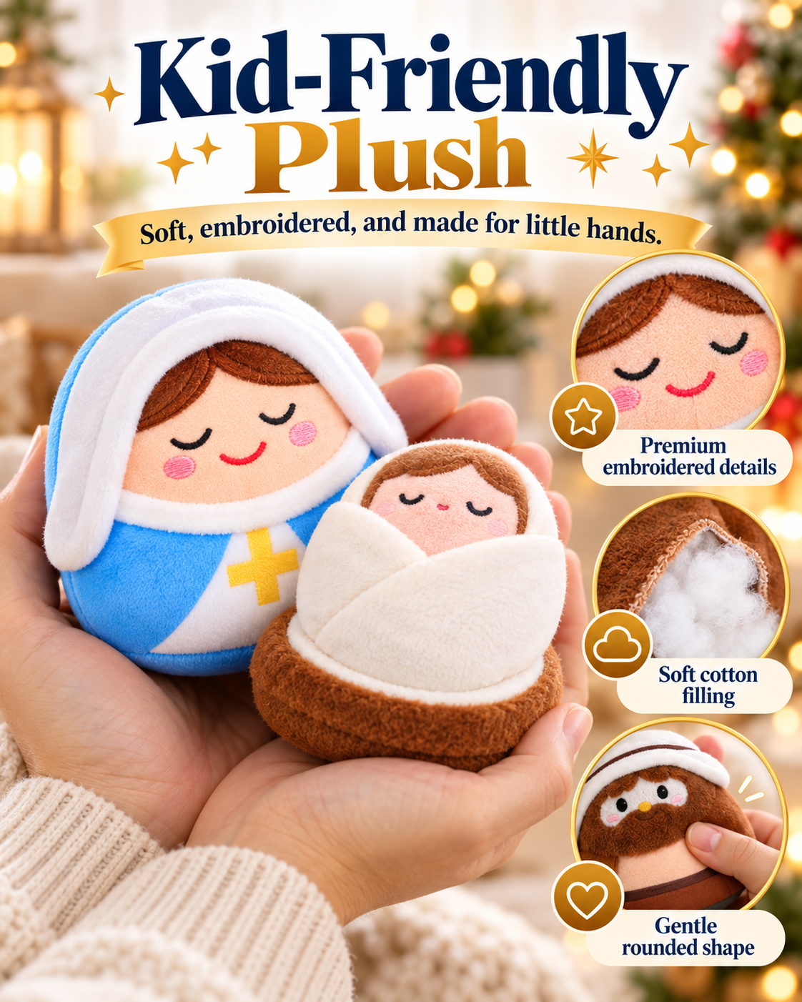 ✨ 24 Days of Nativity Surprises – Plush Christmas Advent Calendar & Heartwarming Gift for Kids 🎁