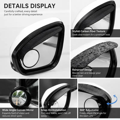 🎁2-in-1 Rearview Mirror Rain Visor with 360° Blind Spot Mirror!!!