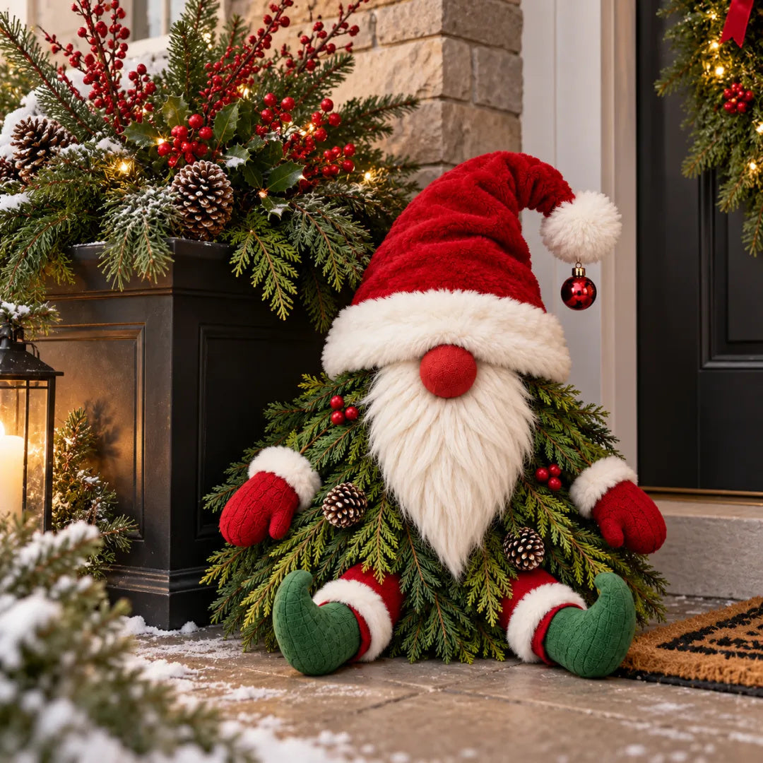 🎅 Who Says Gnomes Can't Be Christmas Trees? 🎄 – Adorable Christmas Gnome Porch Decoration