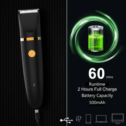 ✨ 3-In-1 Men's Body Groomer – Waterproof Groin, Body & Nose Hair Trimmer