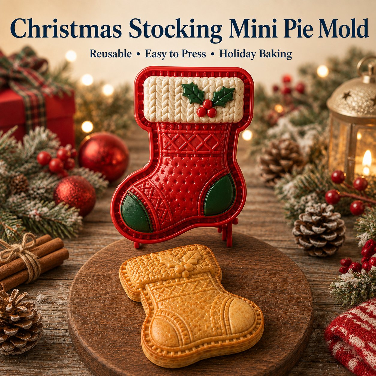 🎄Christmas Mini Pie Mold Collection – 9 Reusable Embossed Holiday Designs