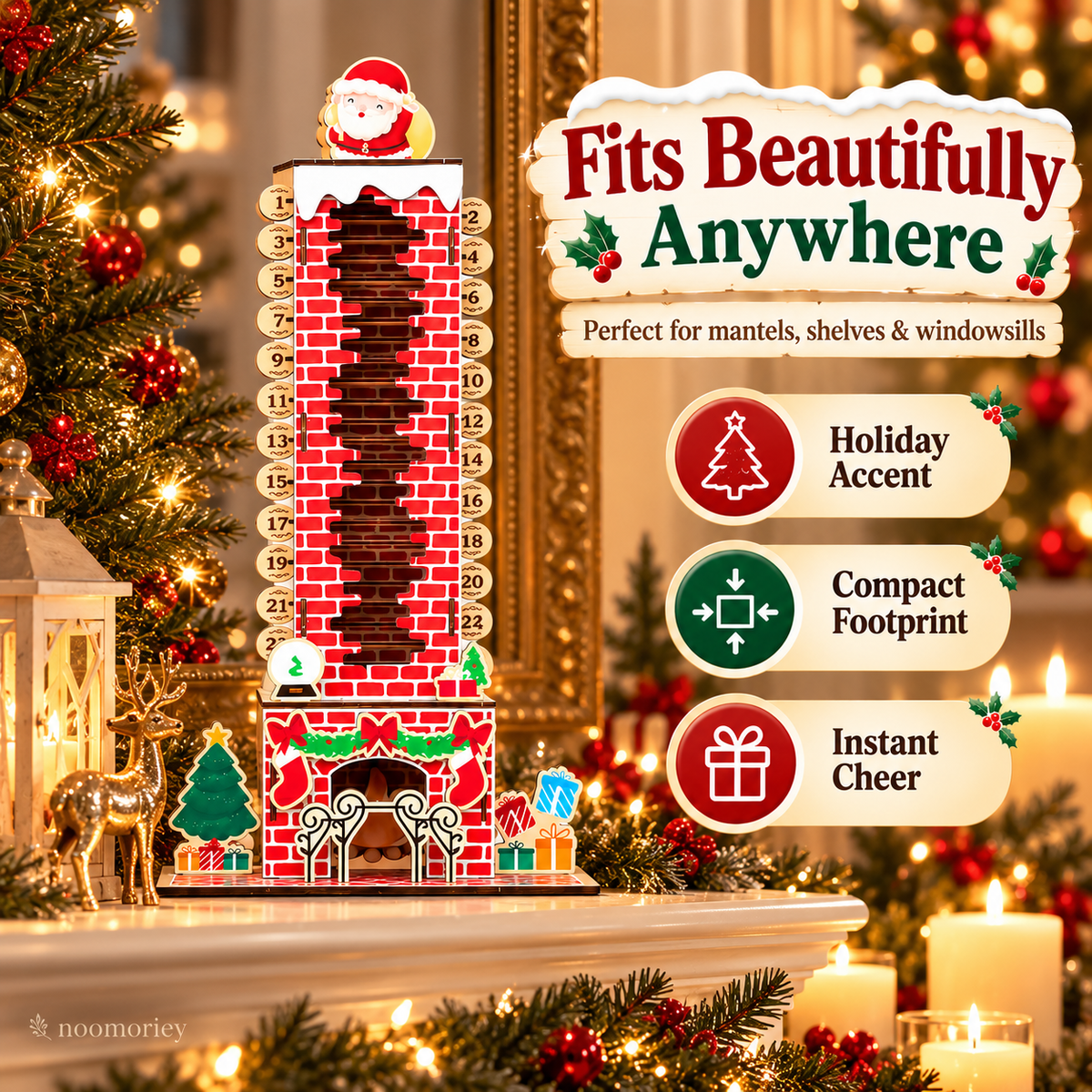 🎄DIY Wooden Santa Advent Calendar – 24-Day Christmas Countdown Tabletop Decor