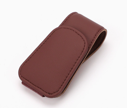 🚗 Magnetic Sun Visor Organizer – Leather Sunglasses, Card & Ticket Holder