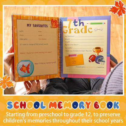 School Memory Book for Kids Preschools to 12th Grade