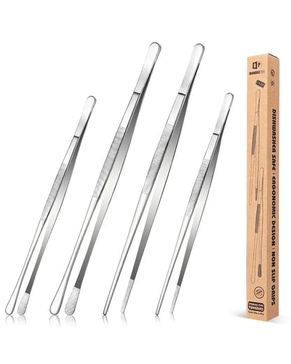 Fine Teeth Long Tweezer Tongs Set