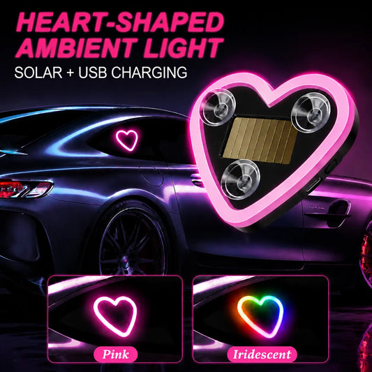 Solar Heart Neon Light for Cars - Multi-Mode & Stylish