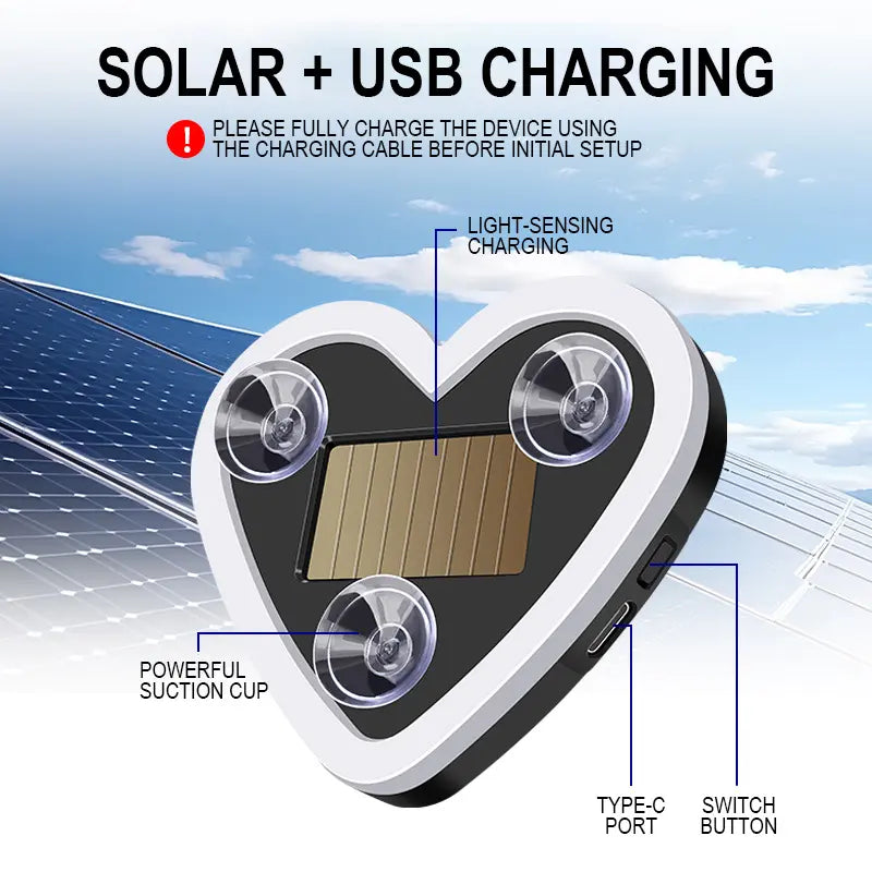 Solar Heart Neon Light for Cars - Multi-Mode & Stylish
