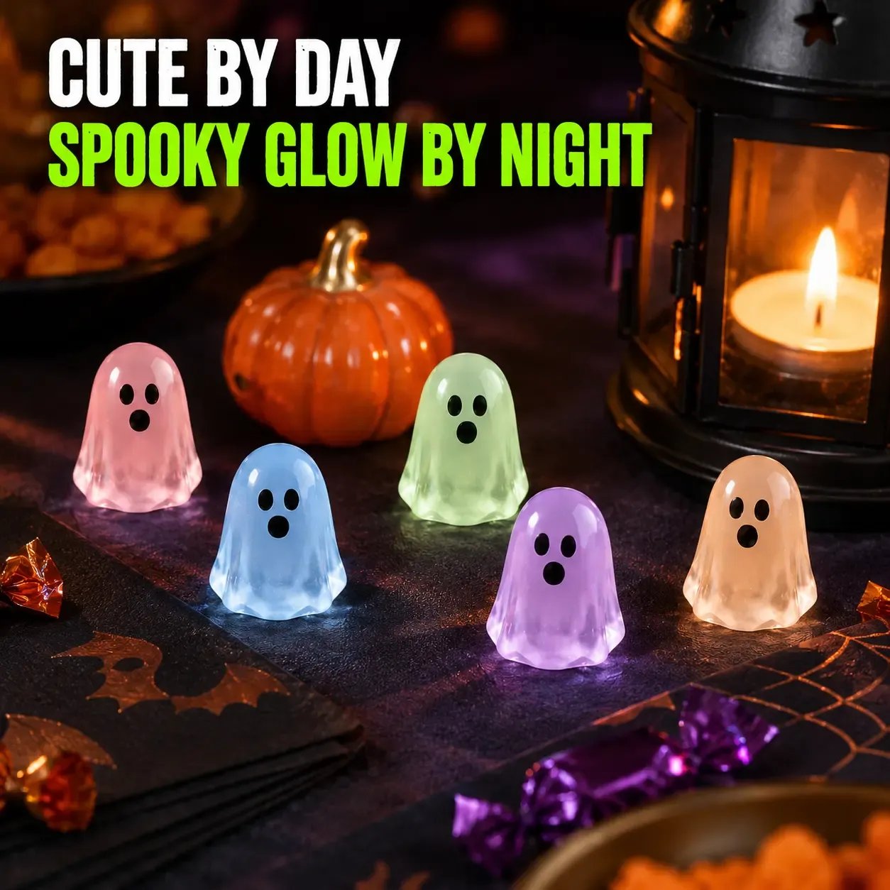 🔥LAST DAY 50% OFF - Glow-in-the-Dark Cute Ghost Resin Bead Set