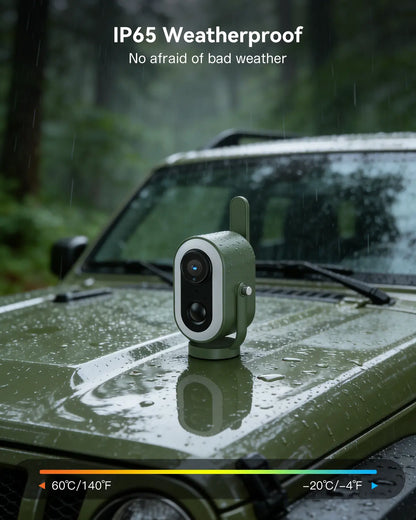 Trailer Camera  4G Outdoor Security Camera, 2K HD Wireless Surveillance, 6000mAh Battery, PIR Human Detection, Magnetic Mount & Night Vision for RV, Camping & Travel