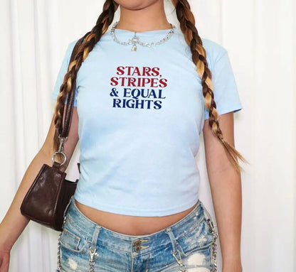 🇺🇸⭐Stars Stripes And Human Rights Baby Tee