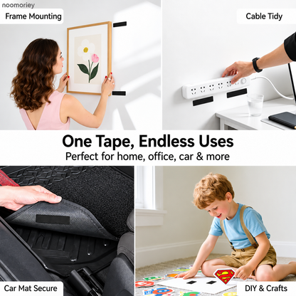 🔗 Heavy-Duty Self-Adhesive Hook & Loop Strips – Reusable, Water-Resistant & Cut-to-Fit