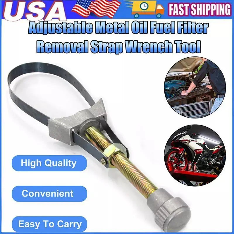 🛠️NEW Auto Car Diameter Adjustable Oil Filter Removal Strap Wrench Tool,Car Oil Filter Wrench.
