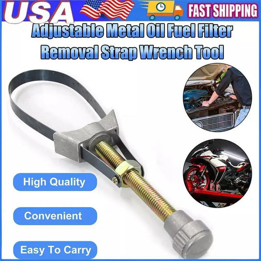 🛠️NEW Auto Car Diameter Adjustable Oil Filter Removal Strap Wrench Tool,Car Oil Filter Wrench.