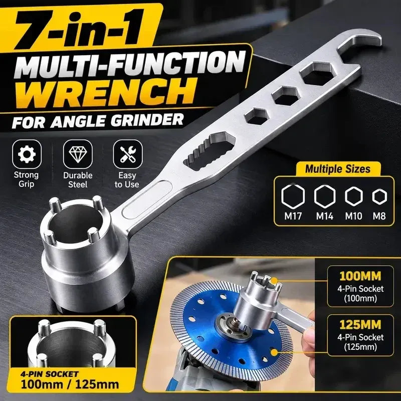 🔥LAST DAY 49% OFF - 🛠️🔧4‑Prong Multifunctional Angle Grinder Wrench