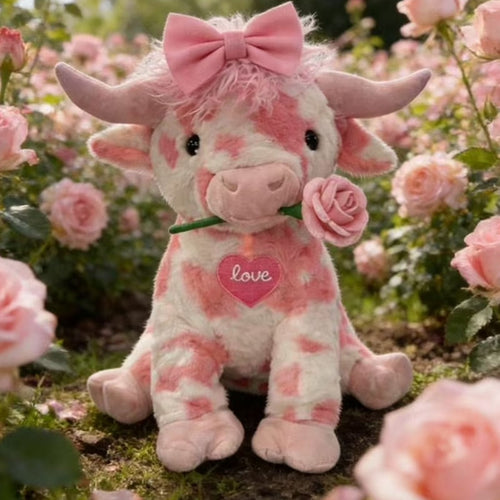 🐮Adorable Pink Highland Cow Plush