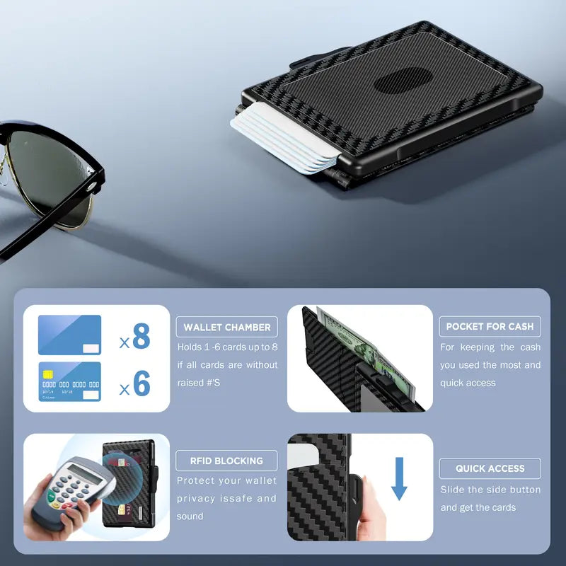 Wallet for Men - Pop Up Case, Cash Slot, and Credit Card Slot