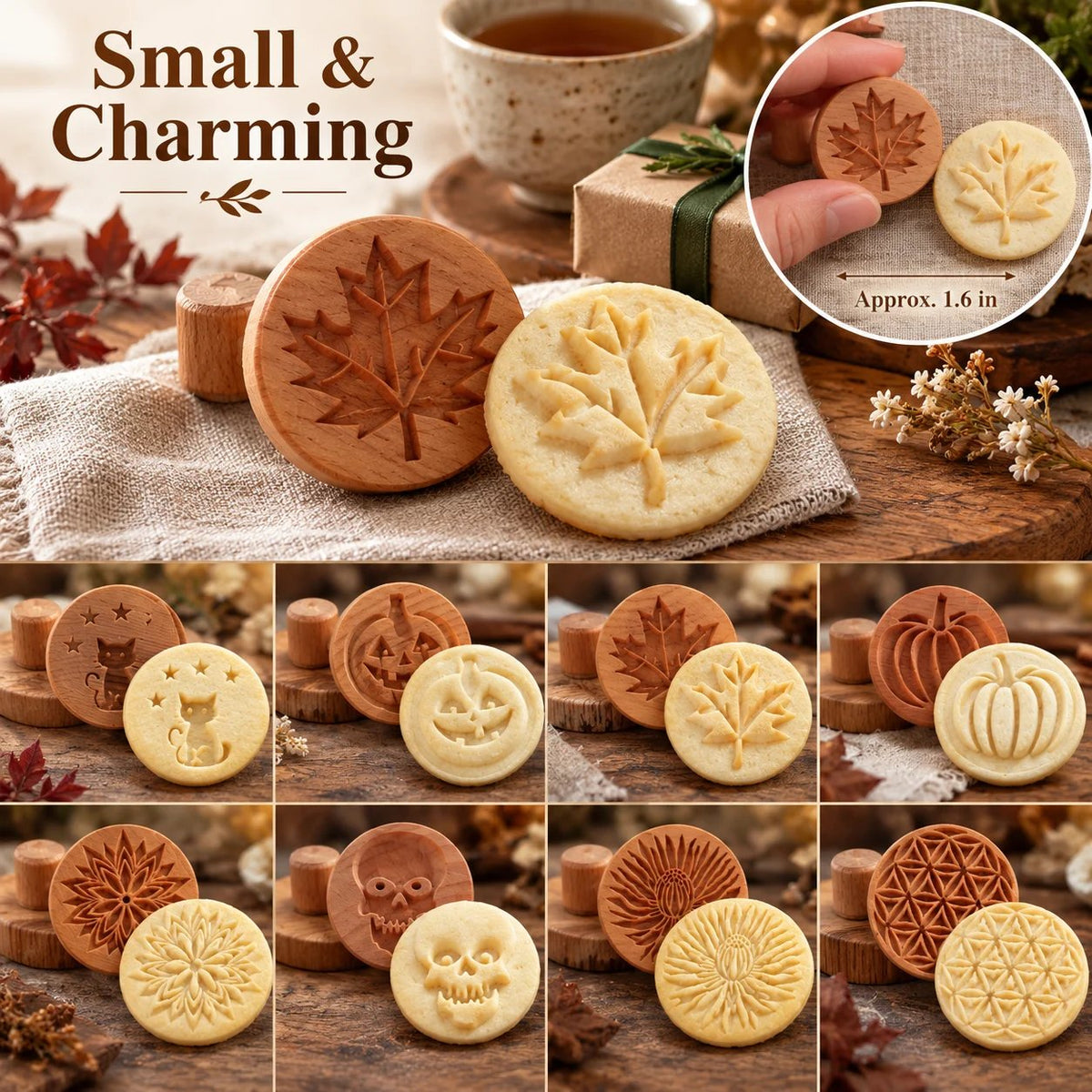 🍪 Carved Wooden Cookie Stamps | One Press, Beautiful Detail