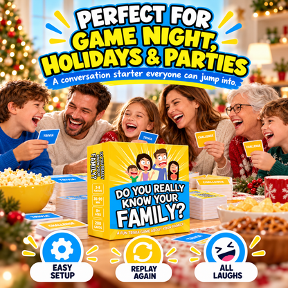 😂 50% OFF Today! Do You Really Know Your Family? Fun Trivia Card Game for Game Night