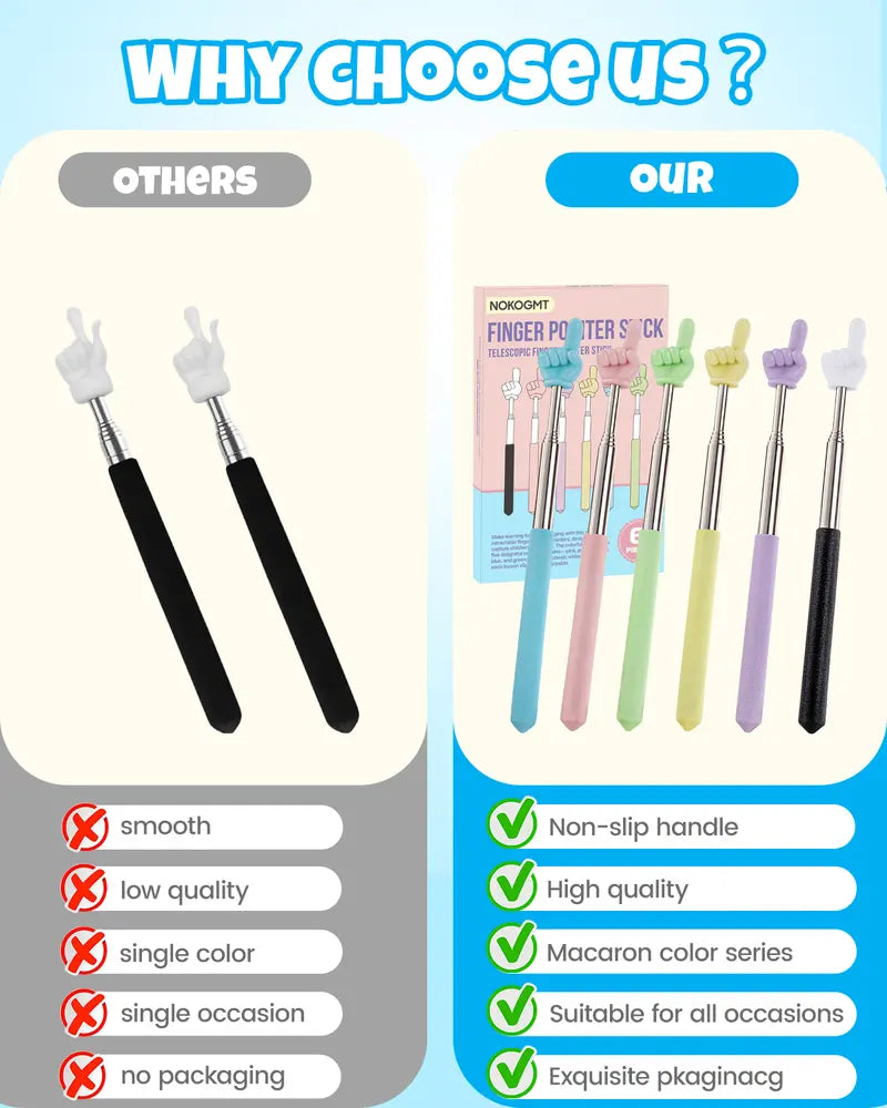 6PCS Finger Pointer Stick for Classroom