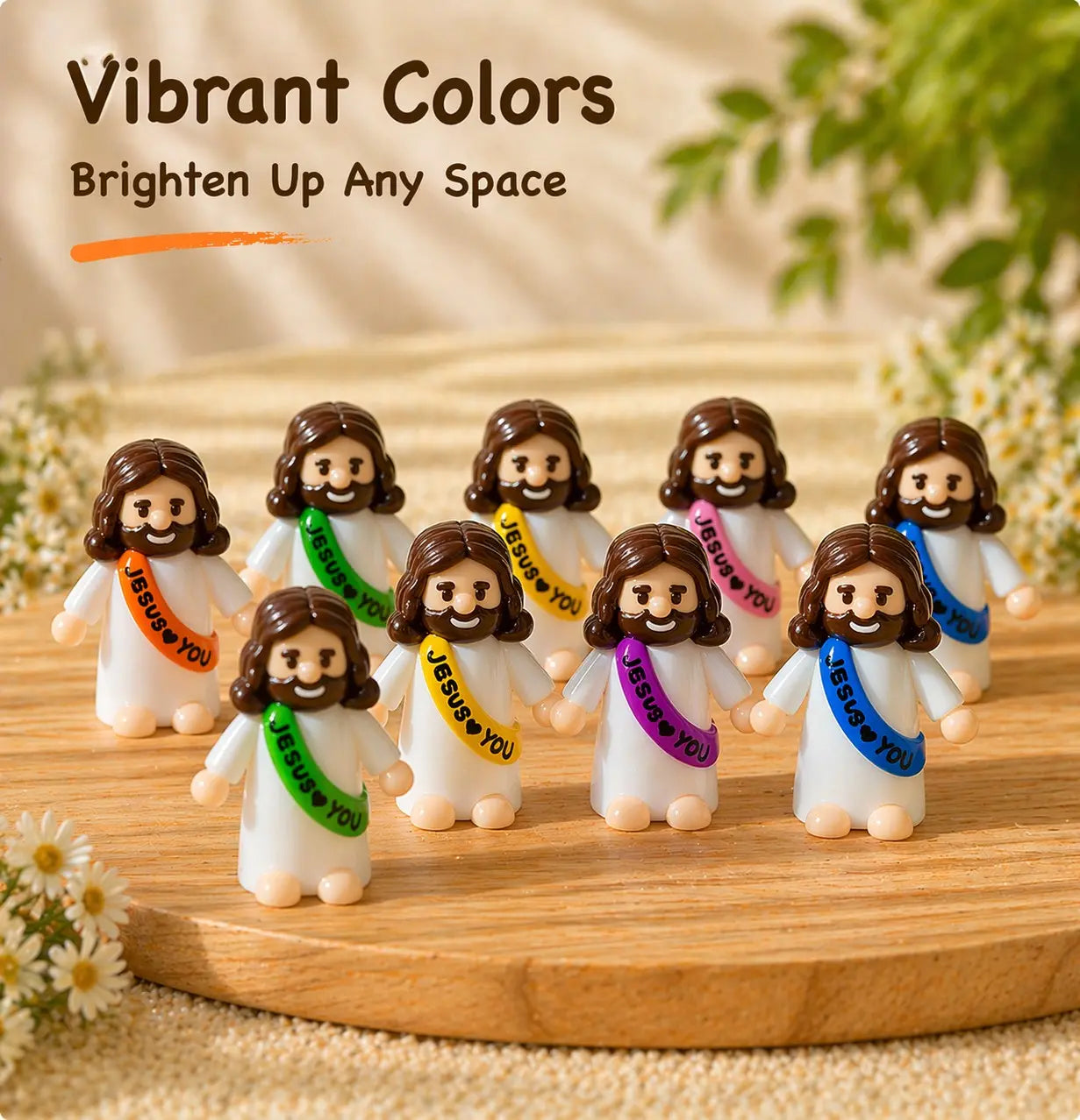 30 Pcs Colorful Mini Jesus Rubber Figurines