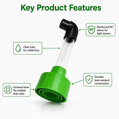 Universal AC Drain Line Cleaner Adapter, Wet/Dry Vacuum Attachment for HVAC Condensate Drain Pipes, Clear-View PVC Unclogger Tool for Fast Evacuation and Clog Removal