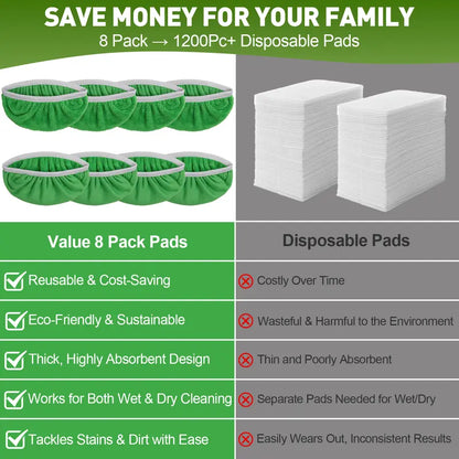 8Pcs Microfiber Mop Pads