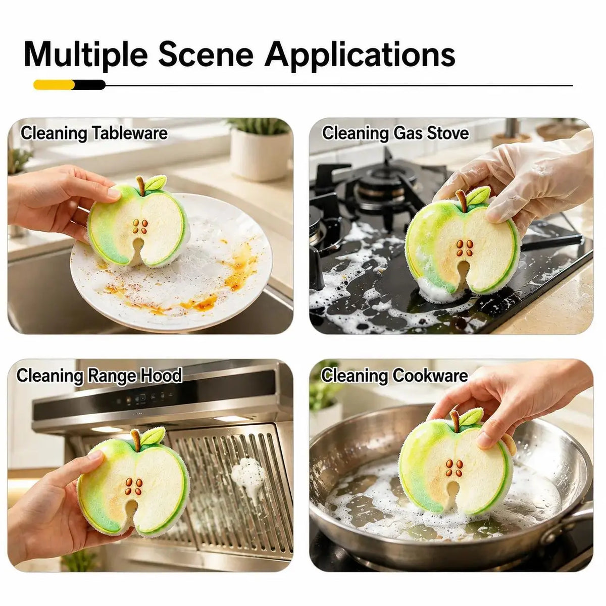 🔥HOT SALE💥 Compressed Cellulose Sponges - 3-Pack Fruit-Shaped Natural Pop-Up Kitchen Sponges🧽