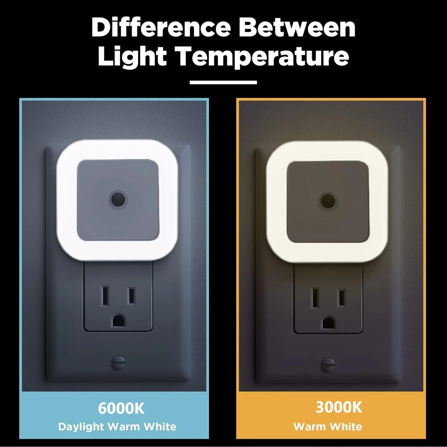 🎉6-Pack Dusk-to-Dawn LED Night Lights (Warm White, Plug-In)