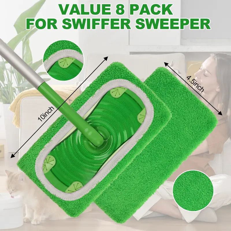 8Pcs Microfiber Mop Pads