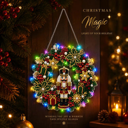Christmas LED Diamond Painting Wreath Kit