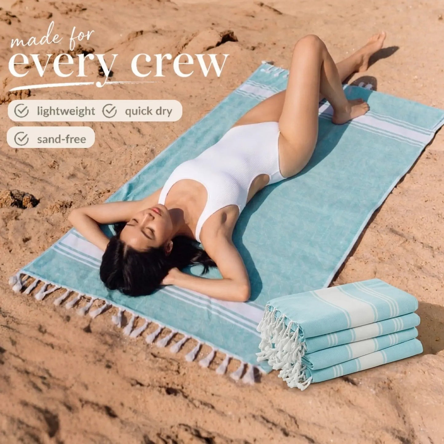 🔥Summer Hot Sale 48%OFF🌴 Lightweight XL Flat-Weave Beach Towel