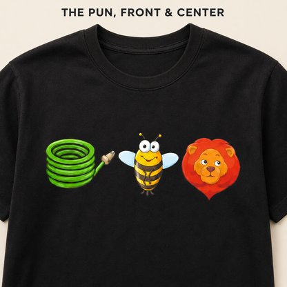 The Hose Bee Lion Tee – Funny Animal Cartoon Unisex Short Sleee T-Shirt