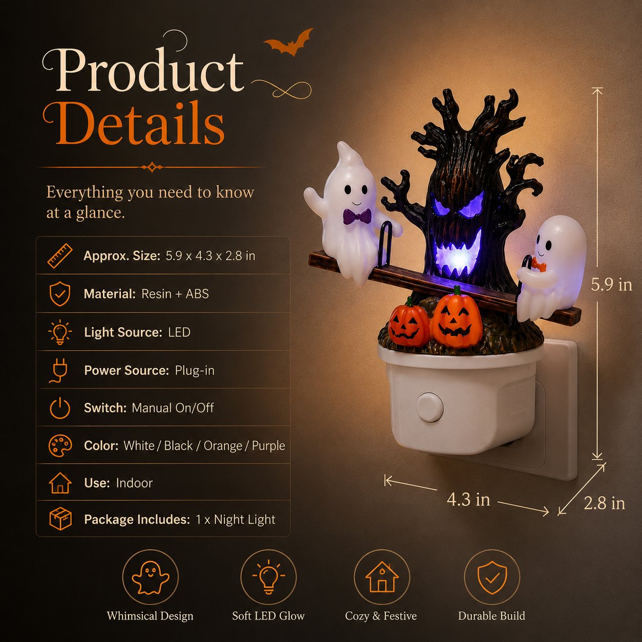Halloween Early Bird Sale✨Cute Halloween Glow 👻Pumpkins & Glowing Spooky Tree