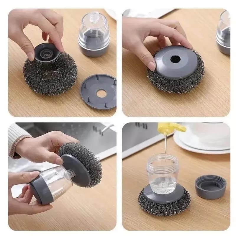 🎉💕New Year event 💖-Automatic Liquid Filling Good Handle Soap Dispense Palm Kitchen Brush for Bowl Sink Cleaning Pot Comfortable